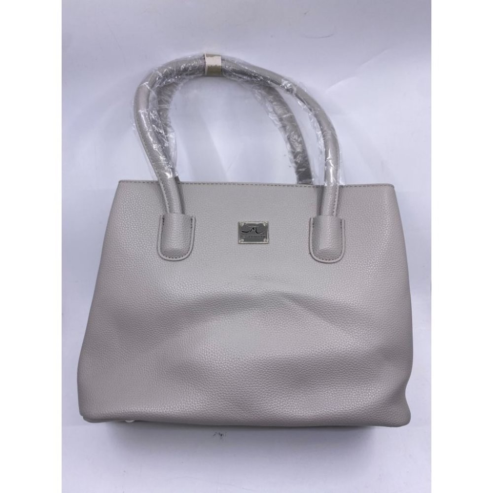 Jessica Moore Gray Large Faux Leather Tote Bag - Picture 2 of 11